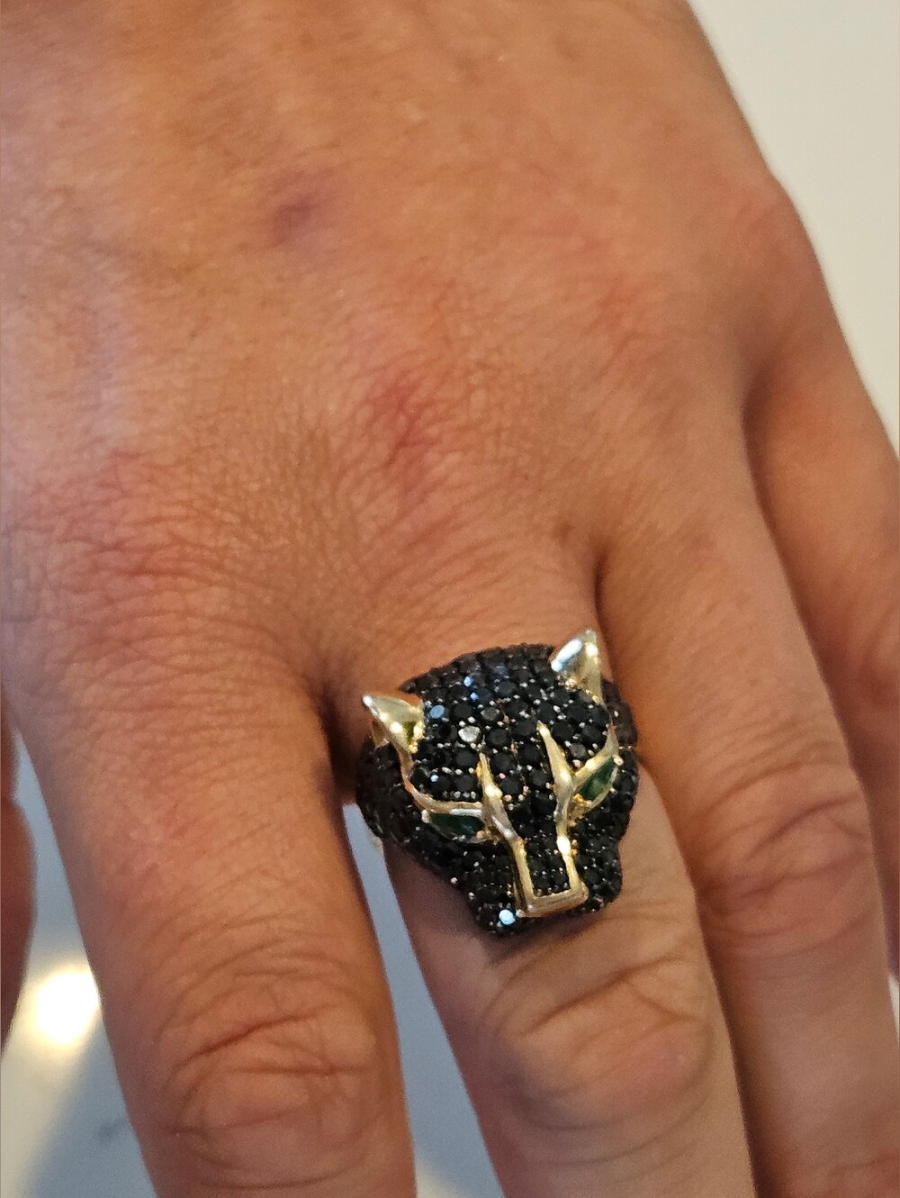 EFFY Collector's Edition 14K Yellow Gold Black Diamond Panther Ring, 3.80 TCW - Picture 8 of 8
